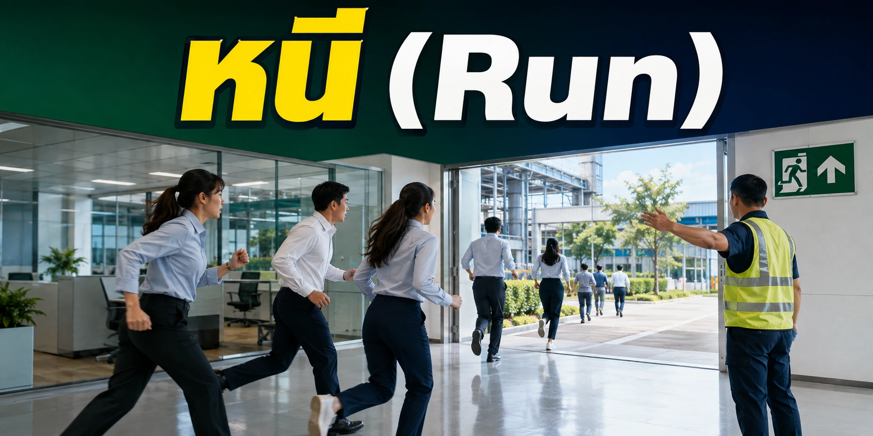 หลักการหนี (Run) เมื่อเกิดเหตุกราดยิง