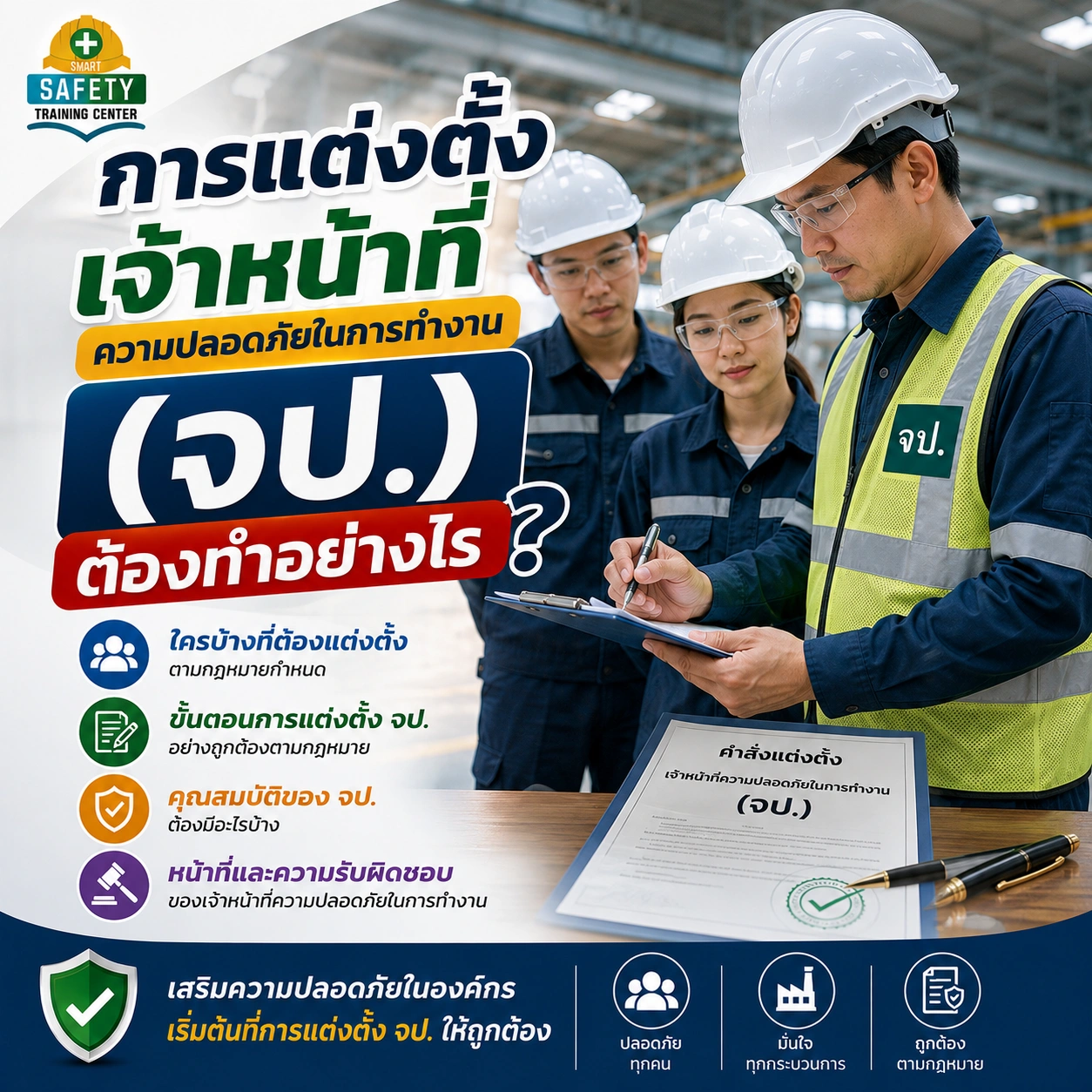 การแต่งตั้งเจ้าหน้าที่ความปลอดภัยในการทำงาน (จป.) ต้องทำอย่างไร