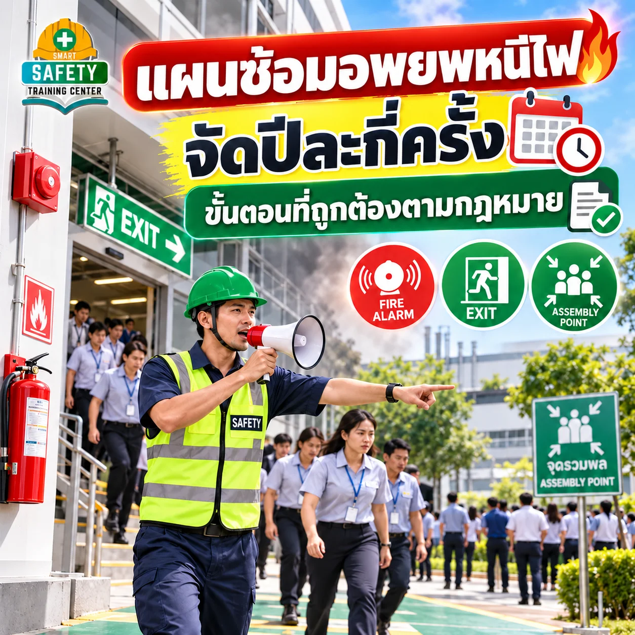 แผนซ้อมอพยพหนีไฟ จัดปีละกี่ครั้ง ขั้นตอนที่ถูกต้องตามกฎหมาย