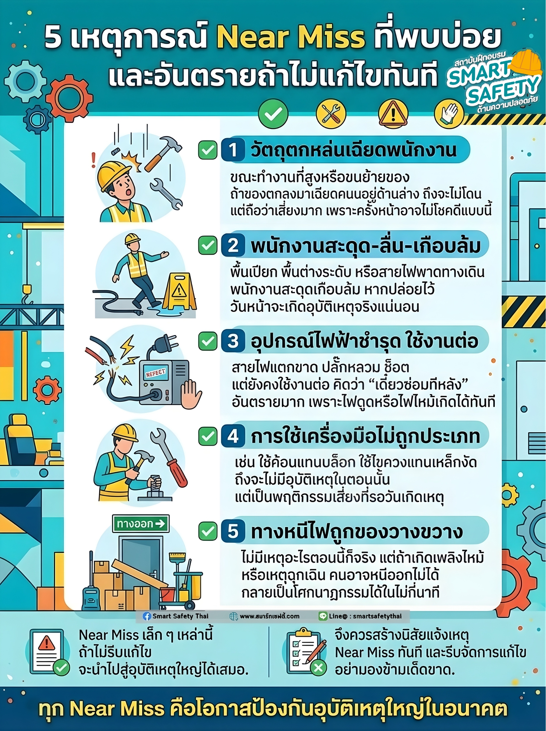 5 อุบัติเหตุ Near Miss ที่มักถูกมองข้าม แต่นำไปสู่อุบัติเหตุใหญ่ได้