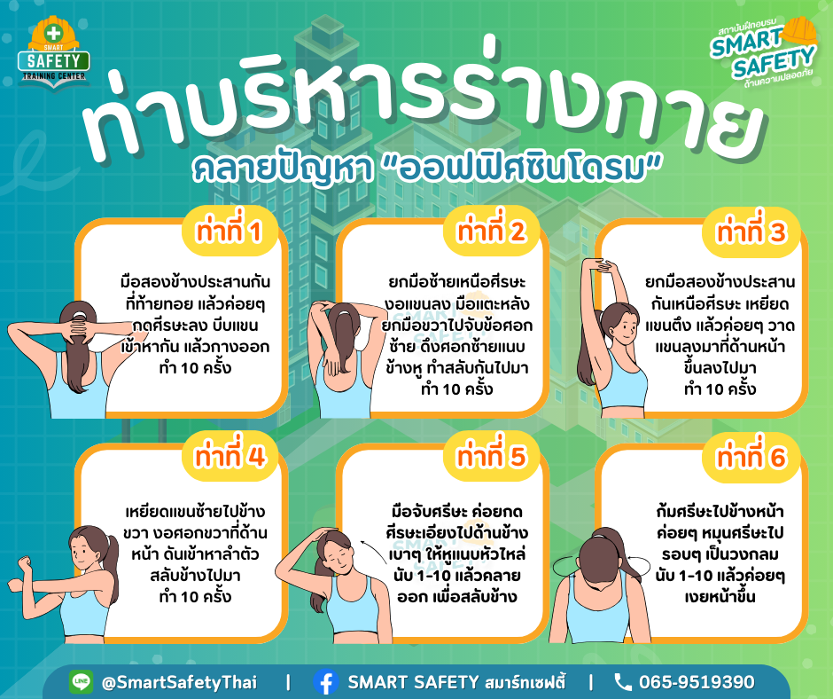 6 วิธี บริหารร่างกาย คลายปัญหาออฟฟิศซินโดรม