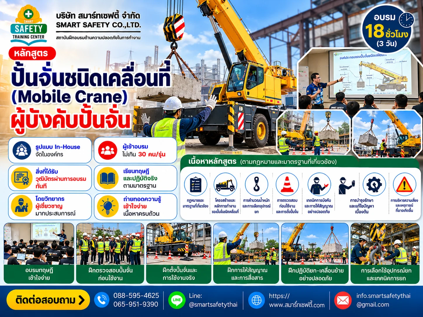 หลักสูตร ปั้นจั่นชนิดเคลื่อนที่ (Mobile crane) ผู้บังคับปั้นจั่น | สมาร์ทเซฟตี้