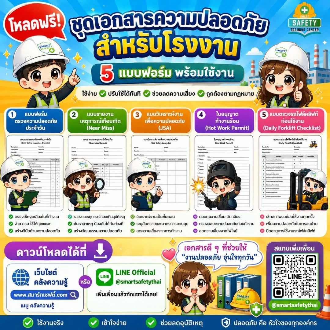 ชุดเอกสารความปลอดภัยสำหรับโรงงาน 5 แบบฟอร์ม พร้อมใช้งาน