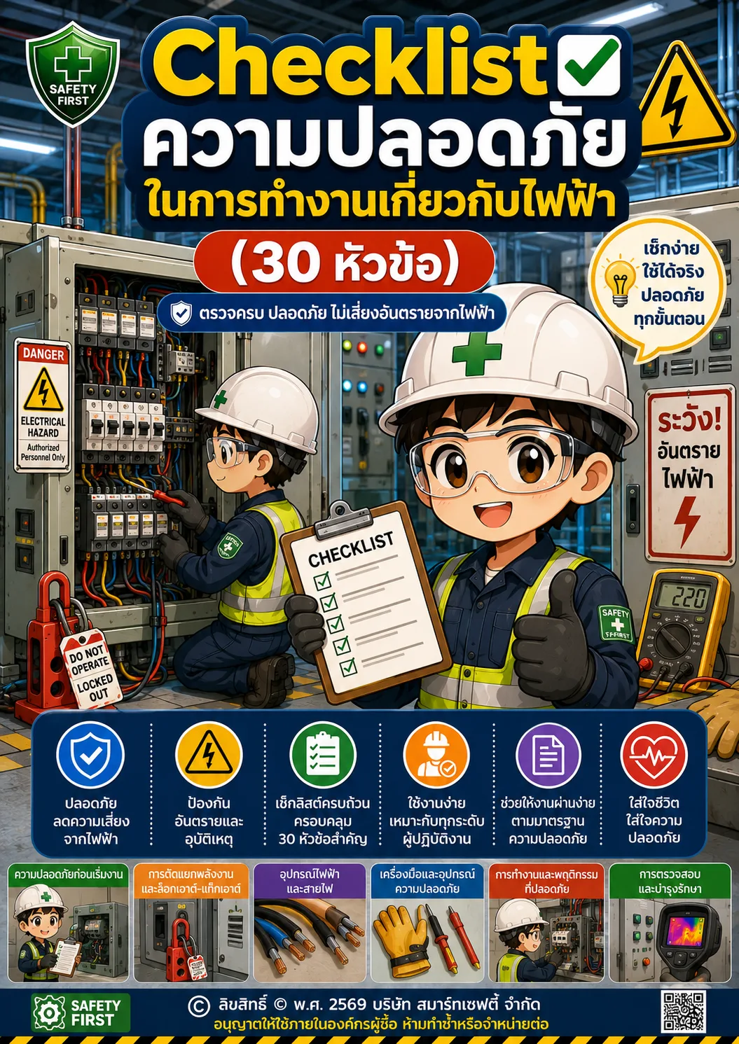 Checklist การทำงานเกี่ยวกับไฟฟ้า (30 หัวข้อ)