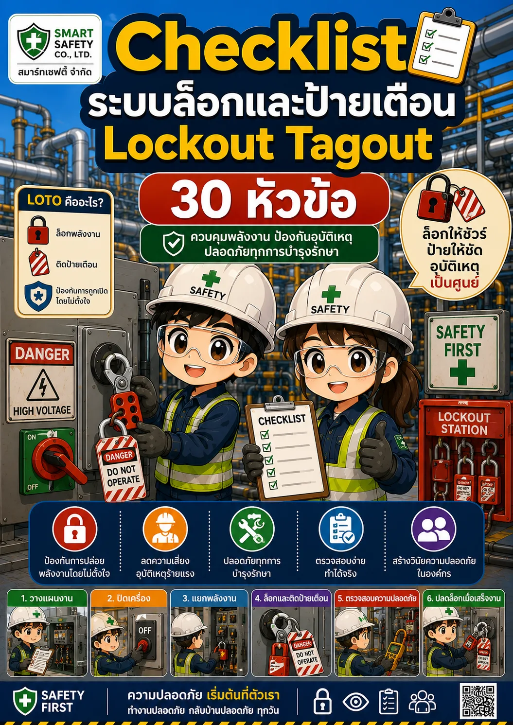 Checklist ระบบล็อกและป้ายเตือน Lockout Tagout (30 หัวข้อ)