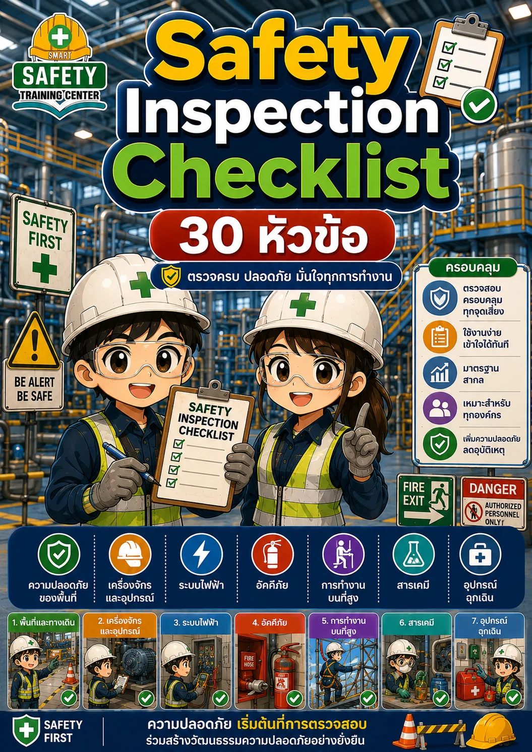 Checklist รายการตรวจสอบความปลอดภัย (30 หัวข้อ)