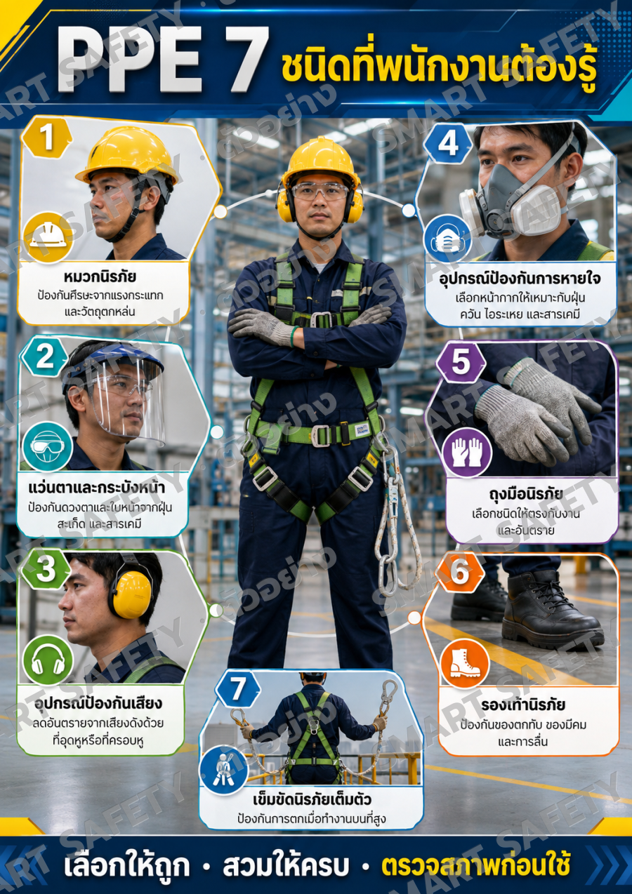 PPE 7 ชนิดที่พนักงานต้องรู้