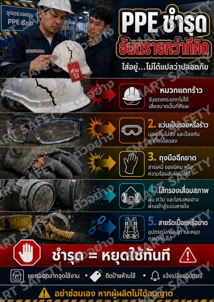 PPE ชำรุดอันตรายกว่าที่คิด