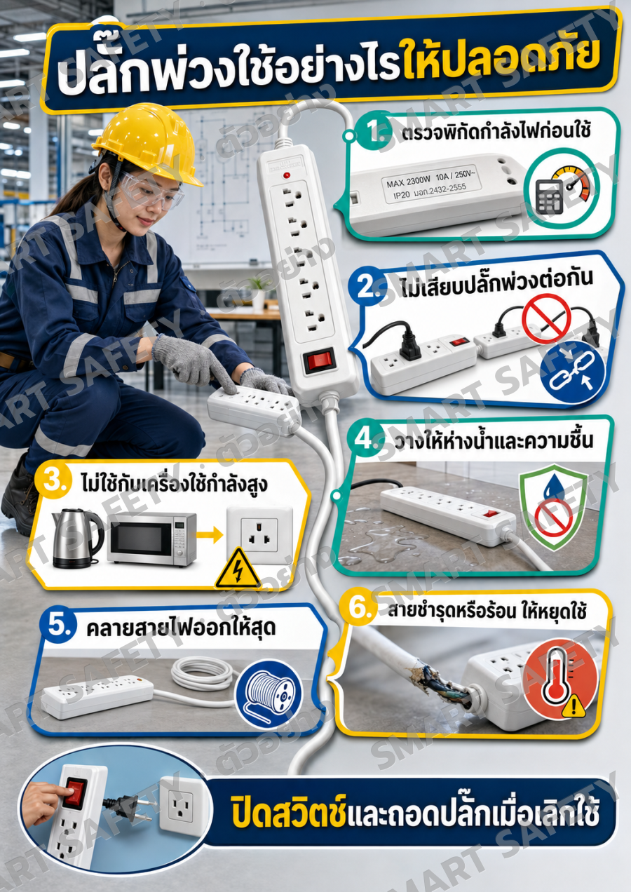 ปลั๊กพ่วงใช้อย่างไรให้ปลอดภัย