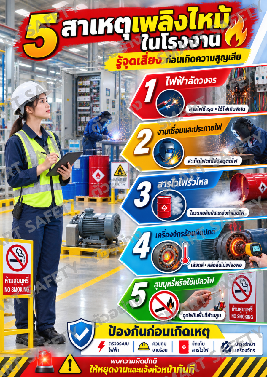5 สาเหตุเพลิงไหม้ในโรงงาน