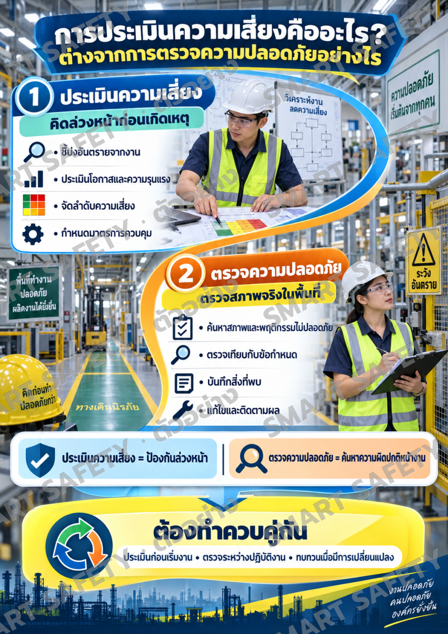 การประเมินความเสี่ยงคืออะไร? ต่างจากการตรวจความปลอดภัยอย่างไร