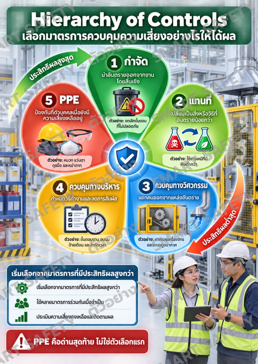 Hierarchy of Controls: เลือกมาตรการควบคุมความเสี่ยงอย่างไรให้ได้ผล