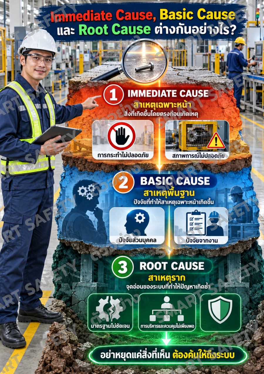Immediate Cause, Basic Cause และ Root Cause ต่างกันอย่างไร
