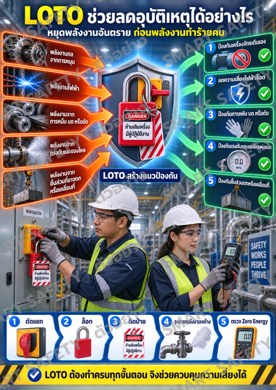 LOTO ช่วยลดอุบัติเหตุได้อย่างไร