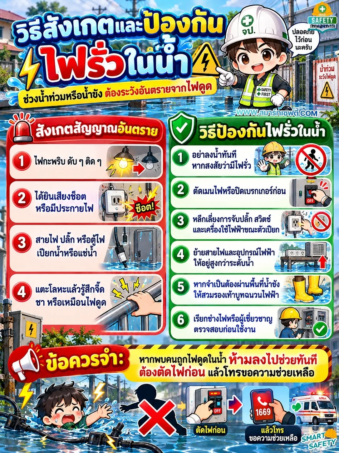วิธีสังเกตและป้องกันไฟรั่วในน้ำ